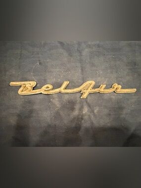 Vintage Script Emblem Wall Accent - Gold Tone